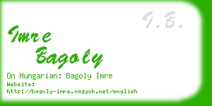 imre bagoly business card